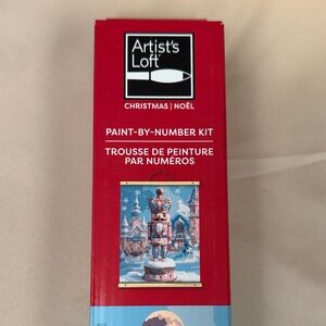 Artist’s Loft Nutcracker Christmas Paint-By-Number Kit canvas 4 brushes paint